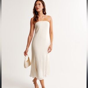 Pleat Release Midi Dress